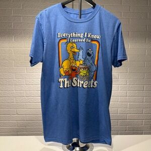 Sesame Street Everything I Know Graphic T-Shirt Big Bird Elmo Cookie Monster